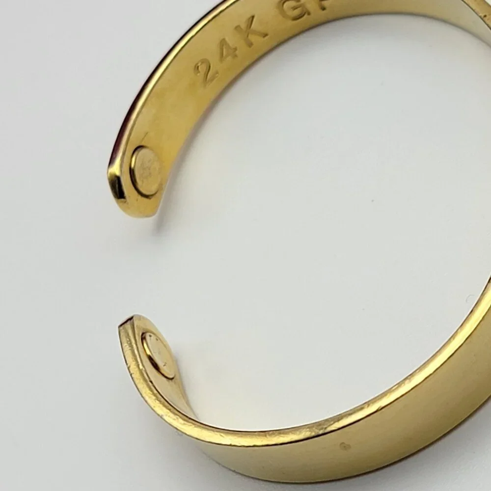 STONEY CREEK G.G. Gold Club 24K Gold Plated Open Cuff Bracelet 6